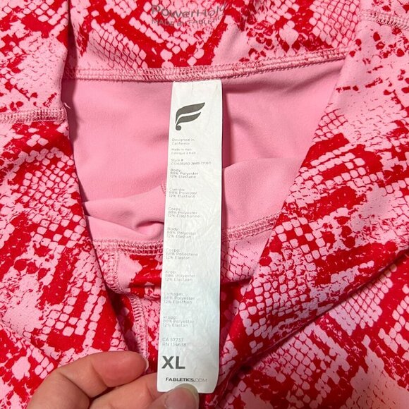 Fabletics Women's Define Powerhold High Waist Capri Persimmon Python Size XL - Picture 4 of 5